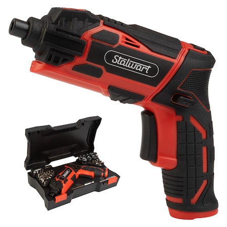 Stalwart 45-Piece 4V Cordless Screwdriver Set, Red 75-PT2001